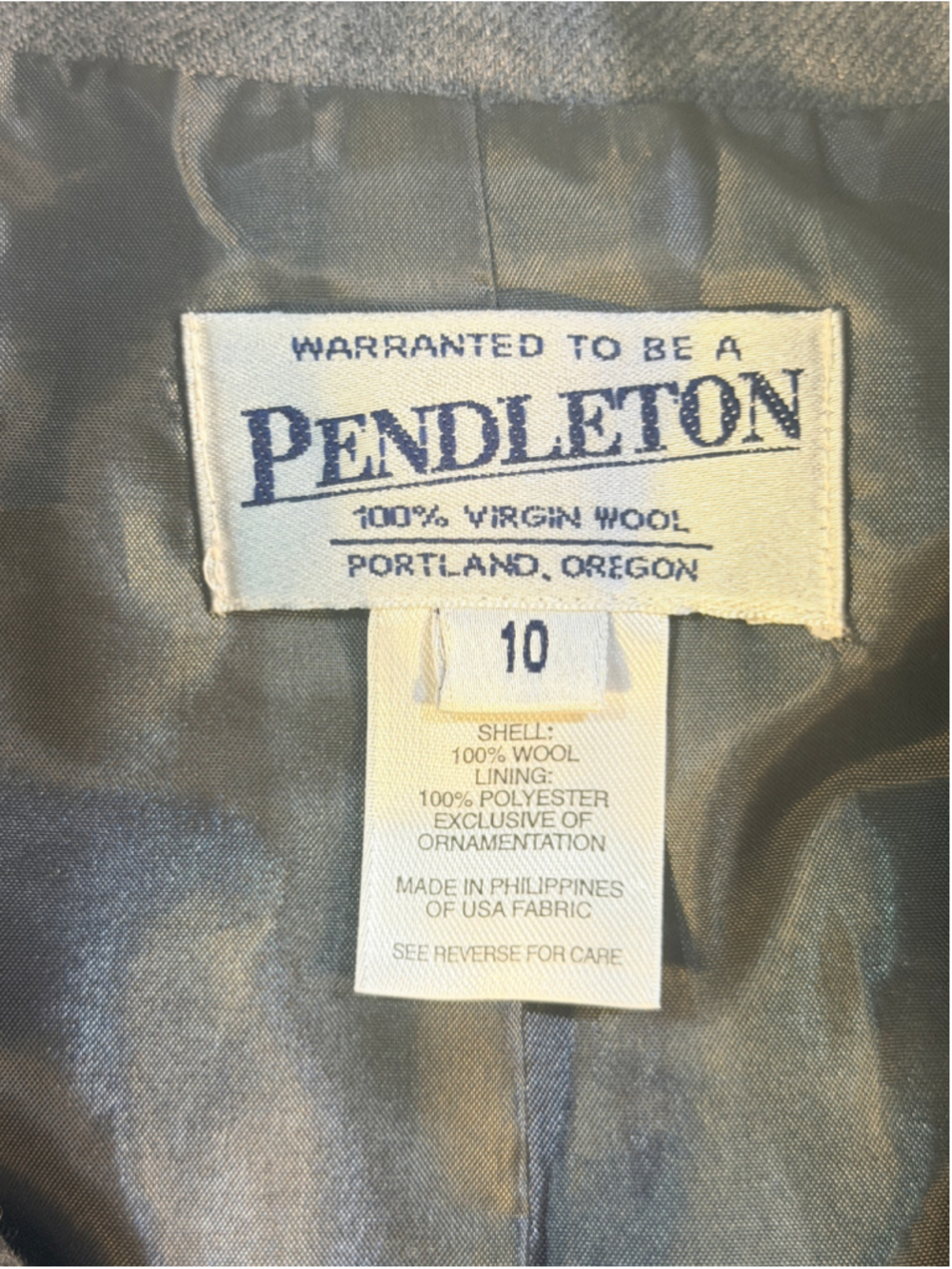 Pendleton Women’s Size 10 100% Wool Embroidered Blazer Gray Size 10 - Medium - Picture 7 of 14